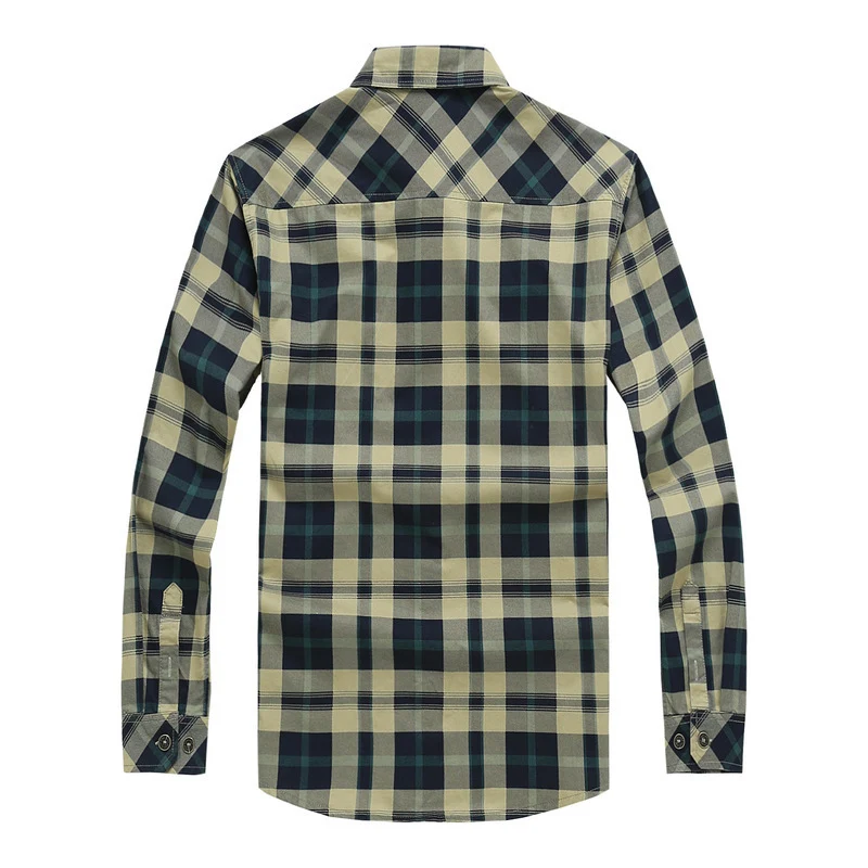 Herren kariertes Overshirt-Arbeitshemd mit Pattentaschen und durchgehender Knopfleiste Drune