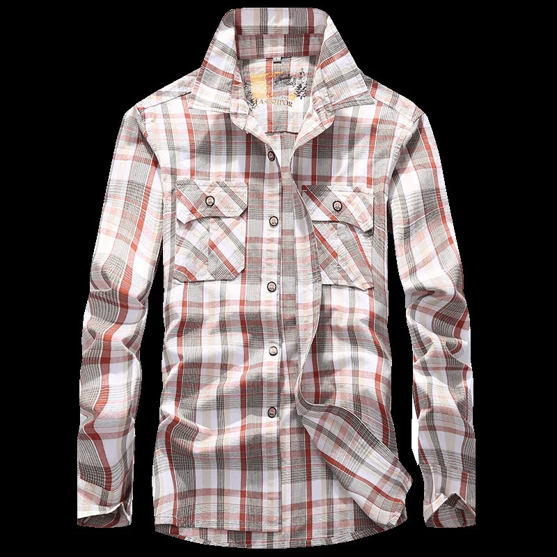 Herren Karierte Hemdjacke im Worker‑Style mit Brustpattentaschen Drune