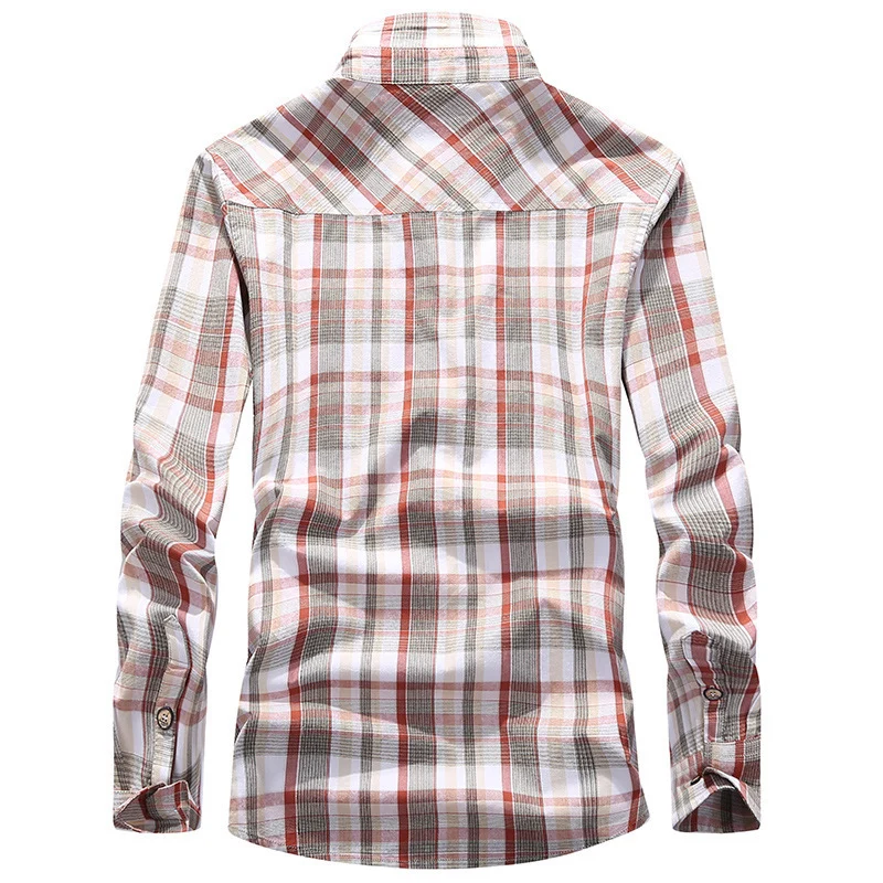 Herren Karierte Hemdjacke im Worker‑Style mit Brustpattentaschen Drune