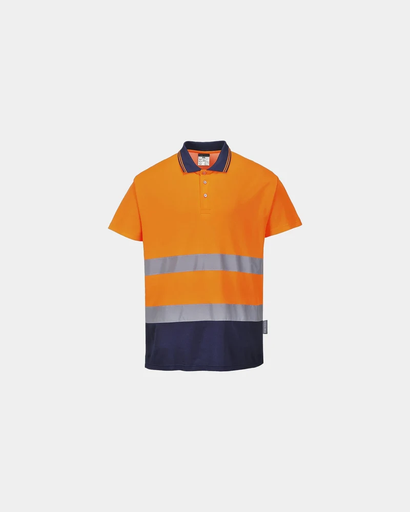 Poloshirt Baumwolle bicolor Portwest zum Personalisieren