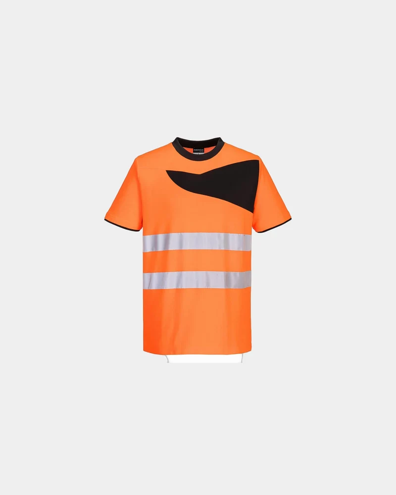 T-Shirt hochsichtbar Polycotton Portwest PW2 M/C zum Personalisieren