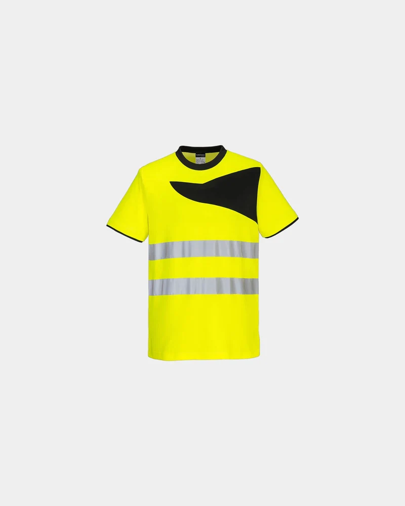 T-Shirt hochsichtbar Polycotton Portwest PW2 M/C zum Personalisieren