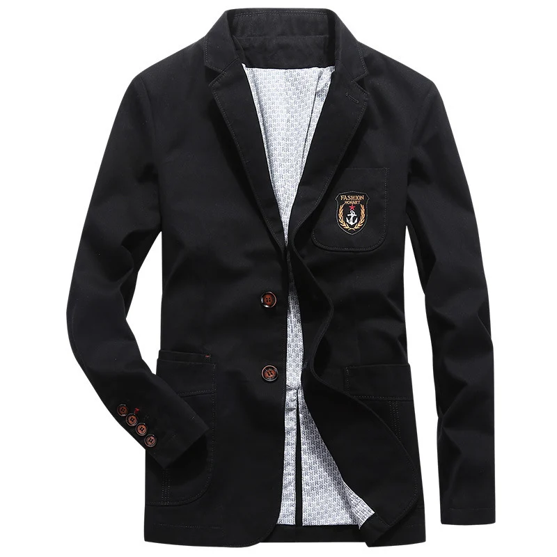 Herren legeres Baumwoll-Sakko im Worker-Style mit Brustpatch und aufgesetzten Taschen Drune