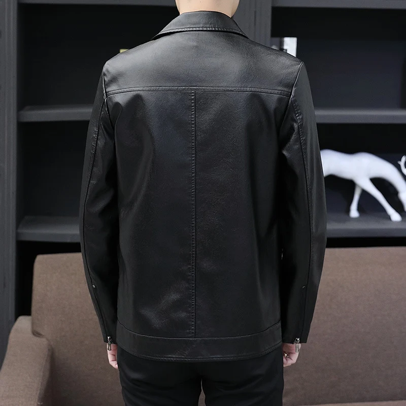 Herren Lederoptik-Zipblouson mit wärmender Teddyinnenlage und minimaler Nahtführung Drune