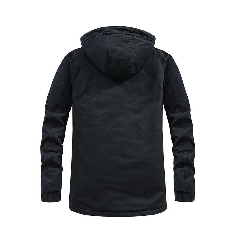 Herren Langparka im Field‑Look mit luxuriöser Kunstfell‑Innenfütterung und verdeckter Druckknopf‑Zipperfront Drune