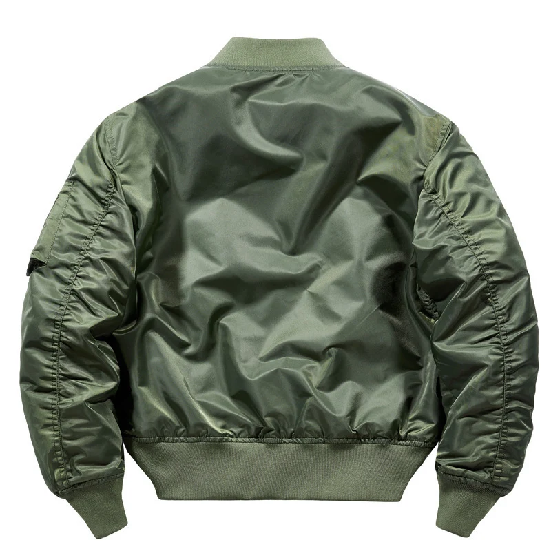 Herren Kurzschnitt Nylon-Pilotenbomber mit versteckten Innentaschen und Ärmeltasche Drune