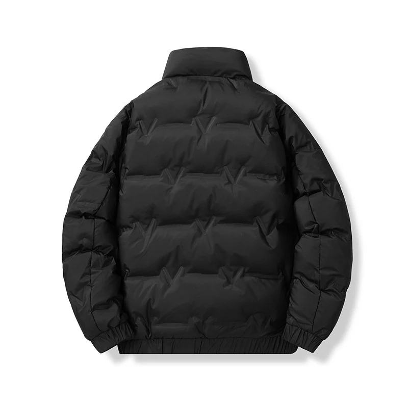 Herren kurze wattierte Steppjacke mit hohem Stehkragen und Thermoisolierung Drune