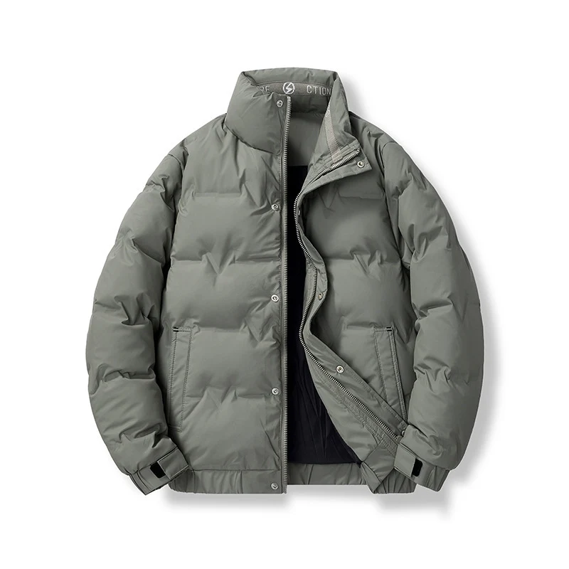 Herren kurze wattierte Steppjacke mit hohem Stehkragen und Thermoisolierung Drune