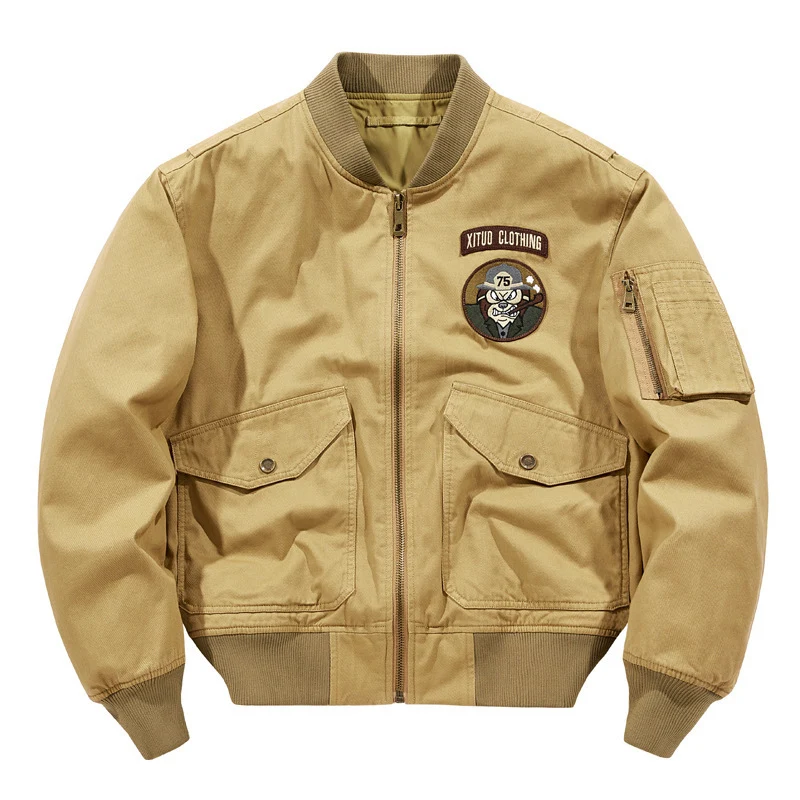 Herren Kurzblouson im Piloten-Design mit Utility-Ärmeltasche und aufgesetzten Pattentaschen Drune