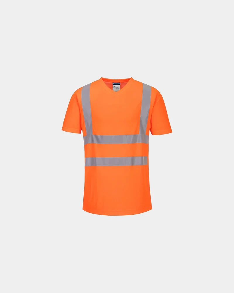 T-Shirt mit V-Ausschnitt und seitlichen Einsätzen zum Personalisieren
