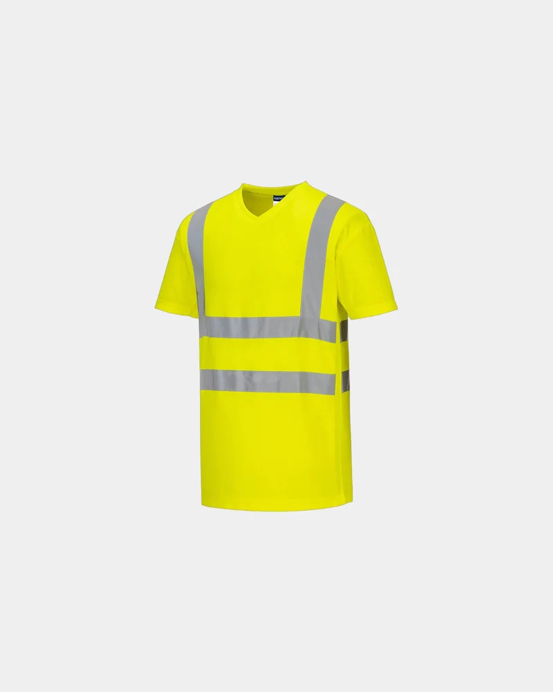 T-Shirt mit V-Ausschnitt und seitlichen Einsätzen zum Personalisieren