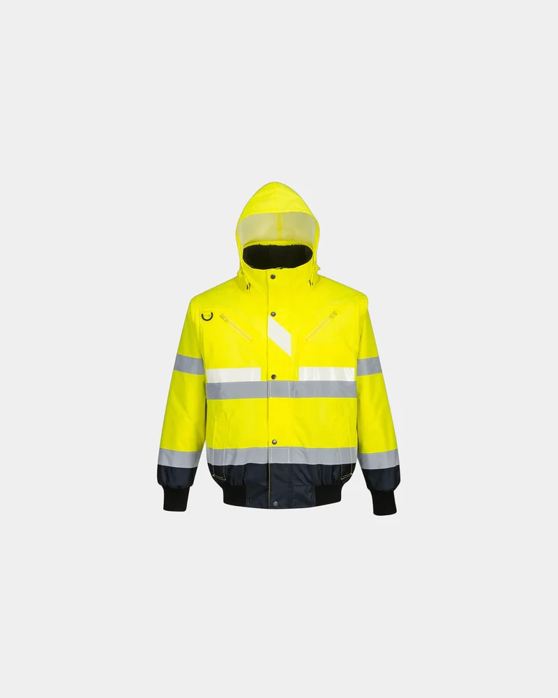 Warnjacke 3-in-1 fluoreszierend Glowtex zum Personalisieren