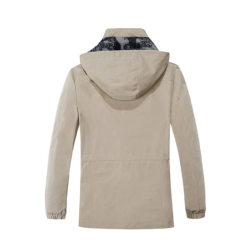 Herren Kapuzen-Parka im Canvas-Utility-Stil mit Camouflage-Innenfutter Drune