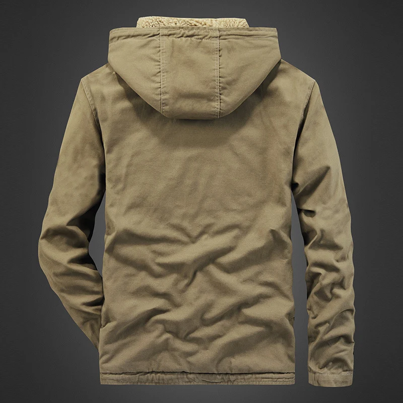 Herren Kapuzen-Canvasparka mit Sherpa-Futter und Thermoisolierung Drune
