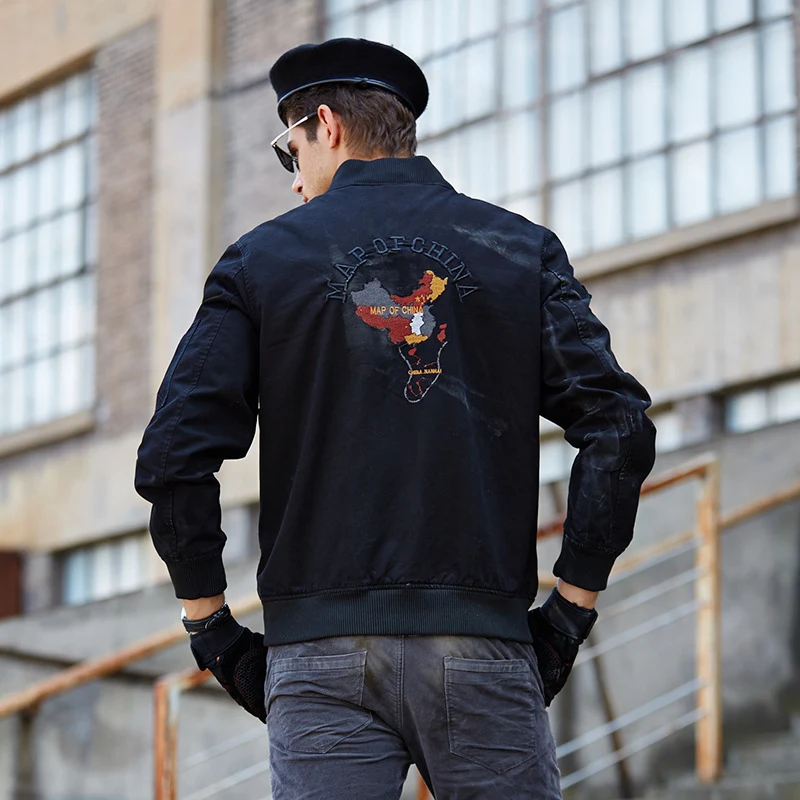 Herren Kapuzen-Canvasjacke im Military-Utility-Stil mit Camouflagemanschette und Rippbündchen Drune