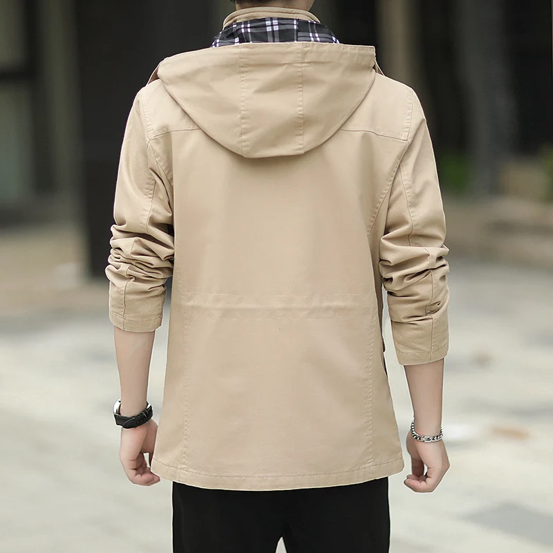 Herren Kapuzen-Canvas-Parka im Urbanen Utility-Design Drune