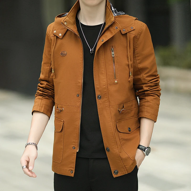 Herren Kapuzen-Canvas-Parka im Urbanen Utility-Design Drune