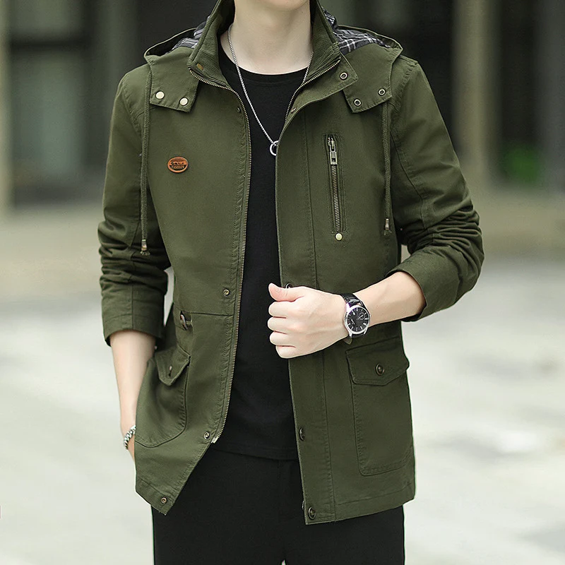 Herren Kapuzen-Canvas-Parka im Urbanen Utility-Design Drune