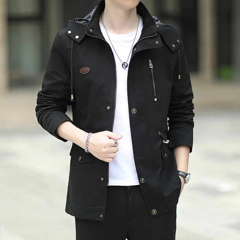 Herren Kapuzen-Canvas-Parka im Urbanen Utility-Design Drune