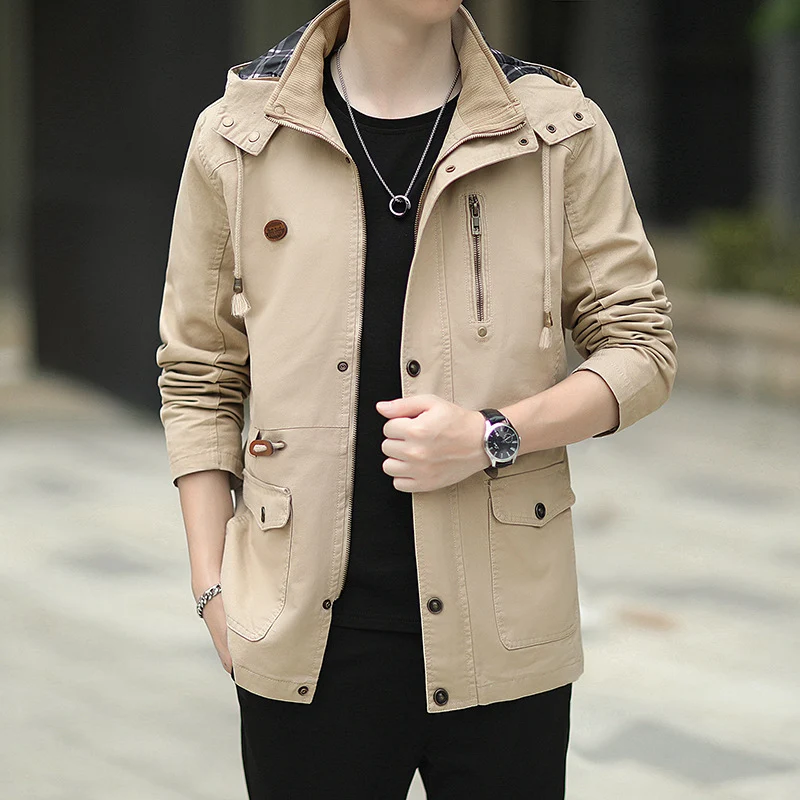 Herren Kapuzen-Canvas-Parka im Urbanen Utility-Design Drune