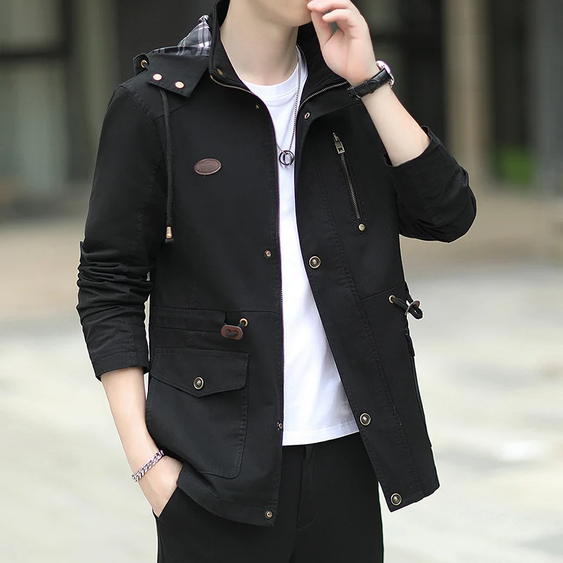 Herren Kapuzen-Canvas-Parka im Urbanen Utility-Design Drune