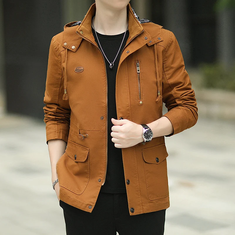 Herren Kapuzen-Canvas-Parka im Urbanen Utility-Design Drune