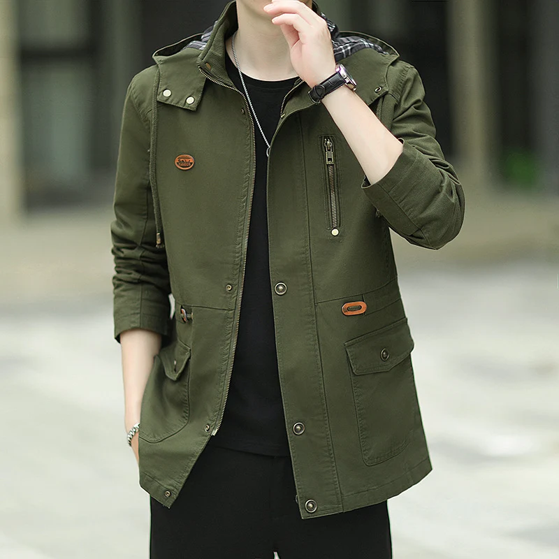 Herren Kapuzen-Canvas-Parka im Urbanen Utility-Design Drune