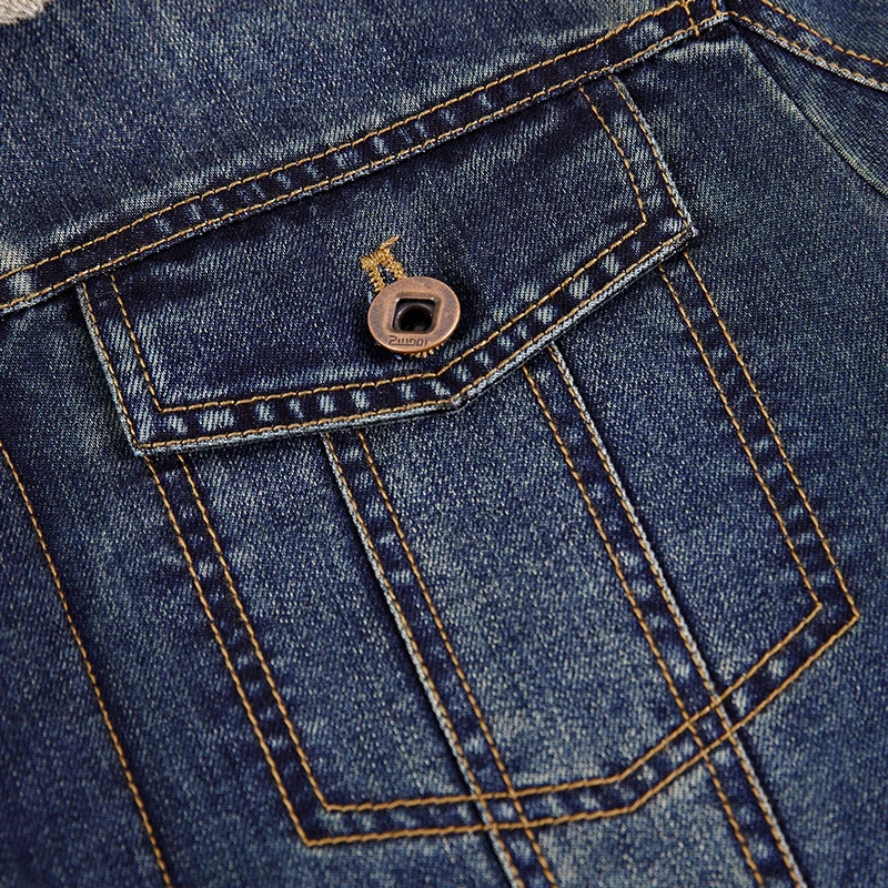 Herren Jeansjacke mit Sherpa‑Futter und wärmender Teddyinnenlage Drune