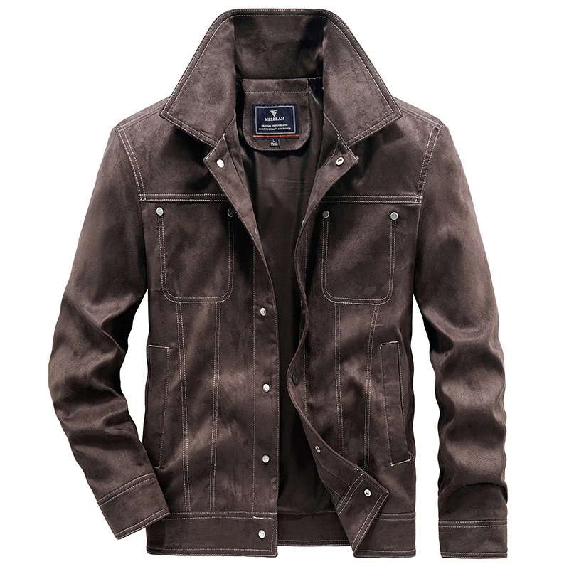 Herren Jeansjacke im Worker-Truckerstil mit markanten Kontraststeppungen Drune
