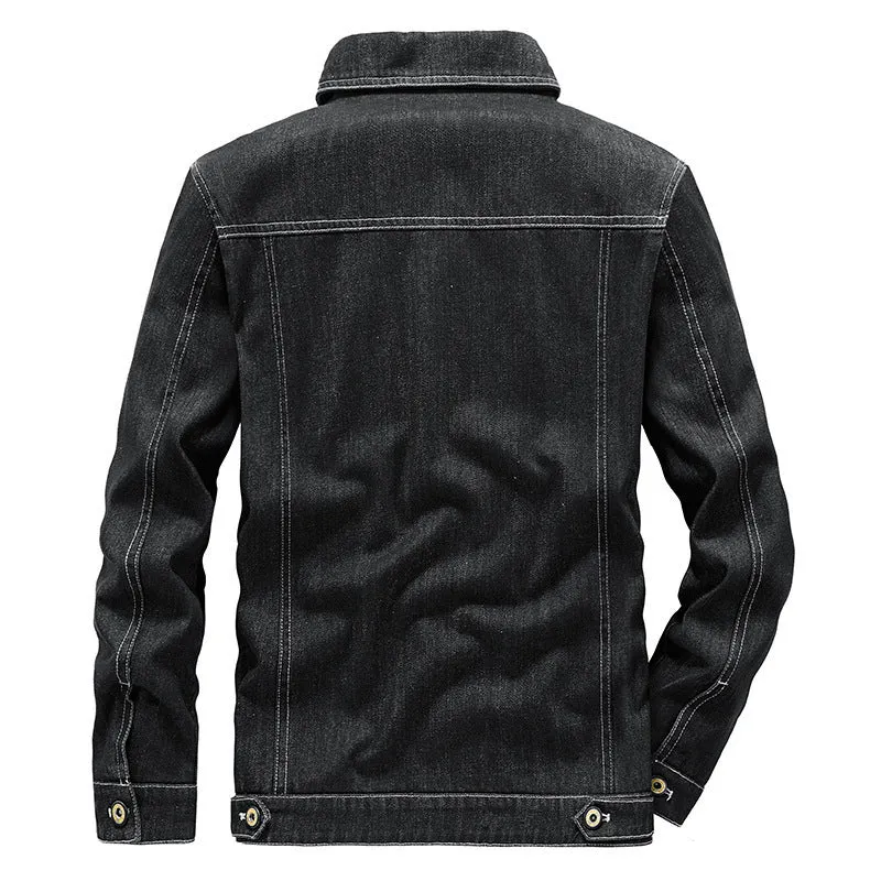 Herren Jeansjacke im Utility-Look mit aufgesetzten Taschen und Mesh-Futter Drune