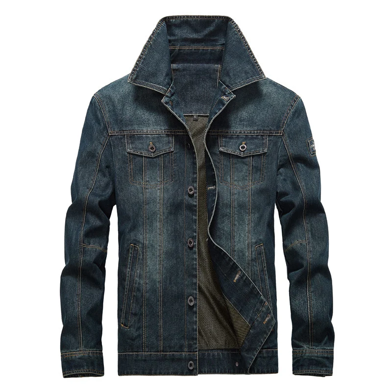Herren Jeansjacke im Truckerstil mit leichtem Netzfutter und strukturierter Nahtführung Drune