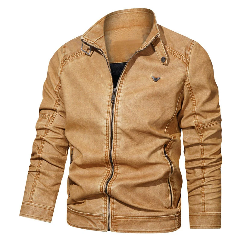 Herren Jeansblouson im Pilotenstil mit schmaler Passform und Reißverschluss-Front Drune