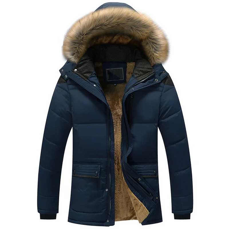 Herren Isolierter Urban-Parka mit Teddyfleece-Innenlage, Kapuze und Kunstpelzblende Drune