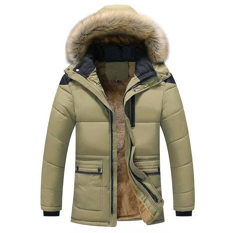 Herren Isolierter Urban-Parka mit Teddyfleece-Innenlage, Kapuze und Kunstpelzblende Drune