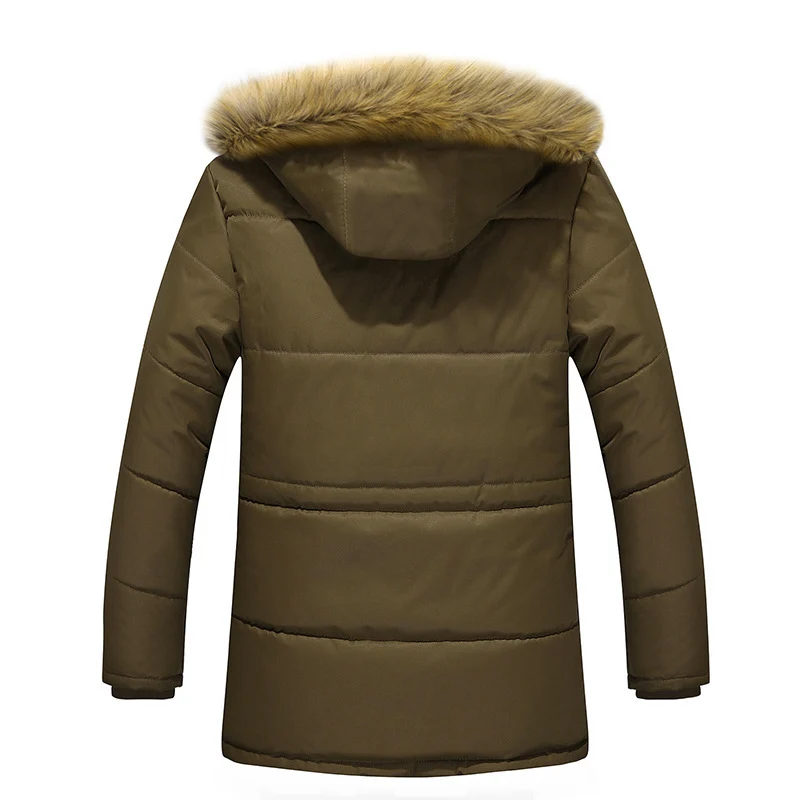 Herren Isolierter Langparka mit Teddyfleece-Innenlage, abnehmbarer Kunstfellkapuze und verdecktem Zweiwege-Reißverschluss Drune