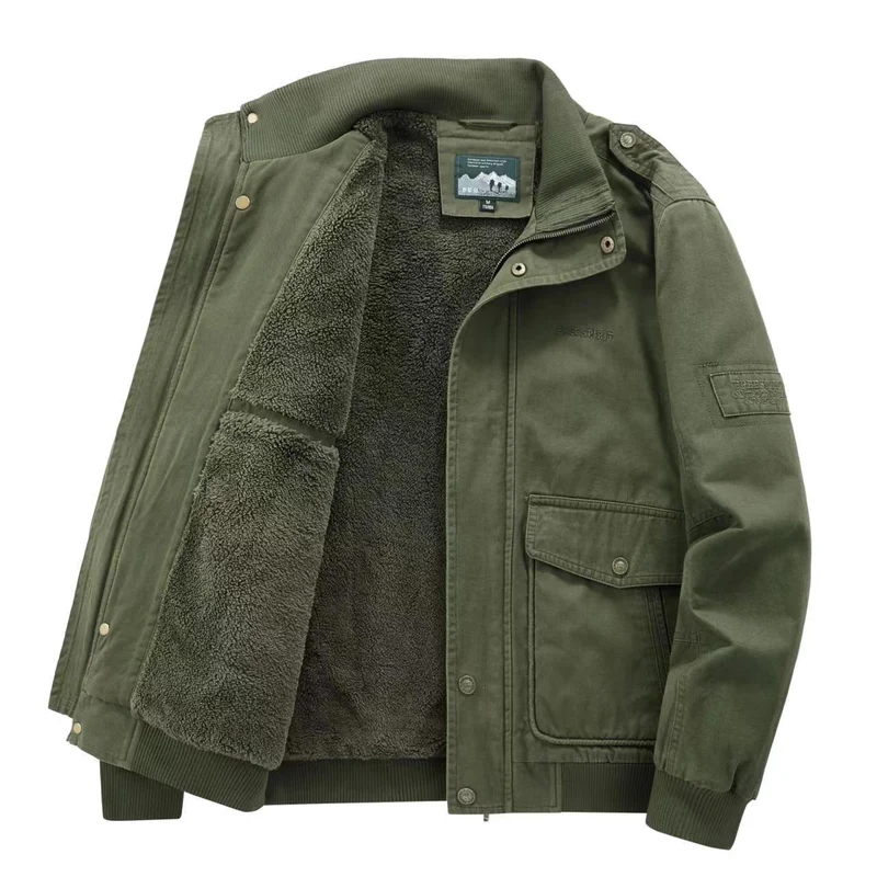 Herren Isolierter Field-Blouson mit vollem Teddyfleecefutter, verdeckter Zip-Front und Utility-Taschen Drune