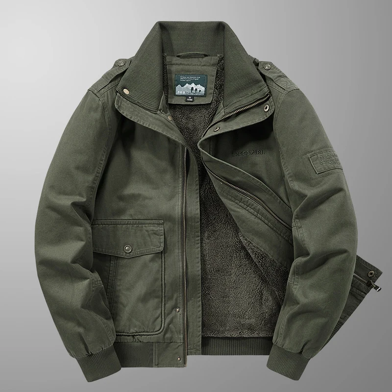 Herren Isolierter Field-Blouson mit vollem Teddyfleecefutter, verdeckter Zip-Front und Utility-Taschen Drune