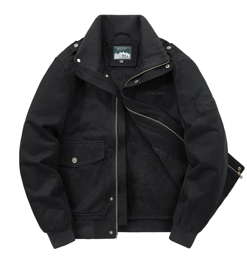 Herren Isolierter Field-Blouson mit vollem Teddyfleecefutter, verdeckter Zip-Front und Utility-Taschen Drune