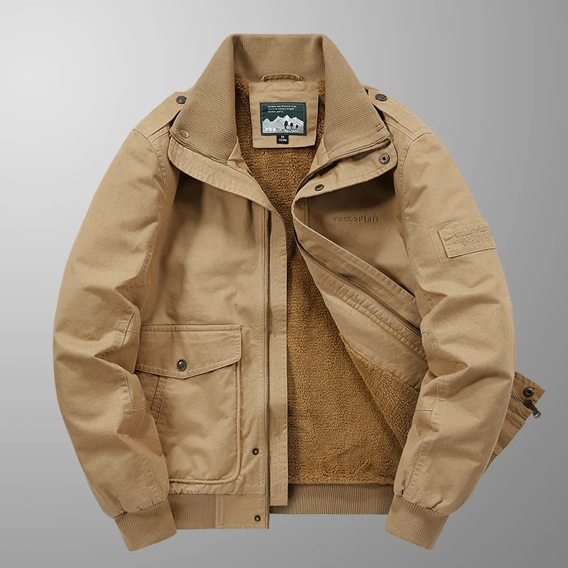 Herren Isolierter Field-Blouson mit vollem Teddyfleecefutter, verdeckter Zip-Front und Utility-Taschen Drune