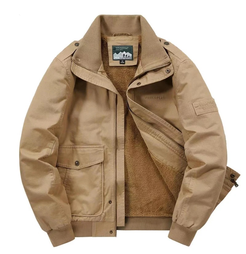 Herren Isolierter Field-Blouson mit vollem Teddyfleecefutter, verdeckter Zip-Front und Utility-Taschen Drune