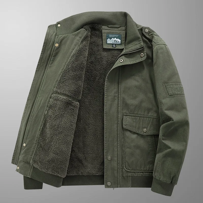 Herren Isolierter Field-Blouson mit vollem Teddyfleecefutter, verdeckter Zip-Front und Utility-Taschen Drune