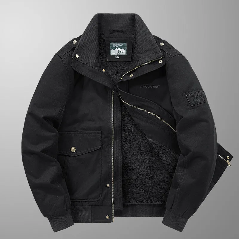 Herren Isolierter Field-Blouson mit vollem Teddyfleecefutter, verdeckter Zip-Front und Utility-Taschen Drune