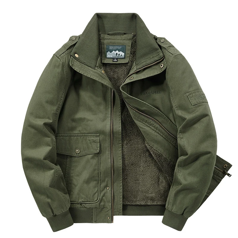 Herren Isolierter Field-Blouson mit vollem Teddyfleecefutter, verdeckter Zip-Front und Utility-Taschen Drune