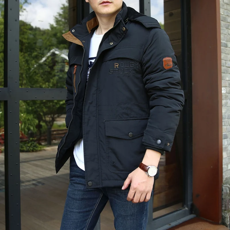 Herren isolierte Fieldparka mit Sherpa‑Kragen und Multifunktionstaschen Drune