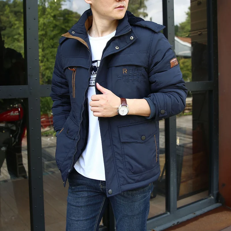 Herren isolierte Fieldparka mit Sherpa‑Kragen und Multifunktionstaschen Drune