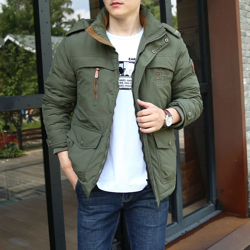 Herren isolierte Fieldparka mit Sherpa‑Kragen und Multifunktionstaschen Drune