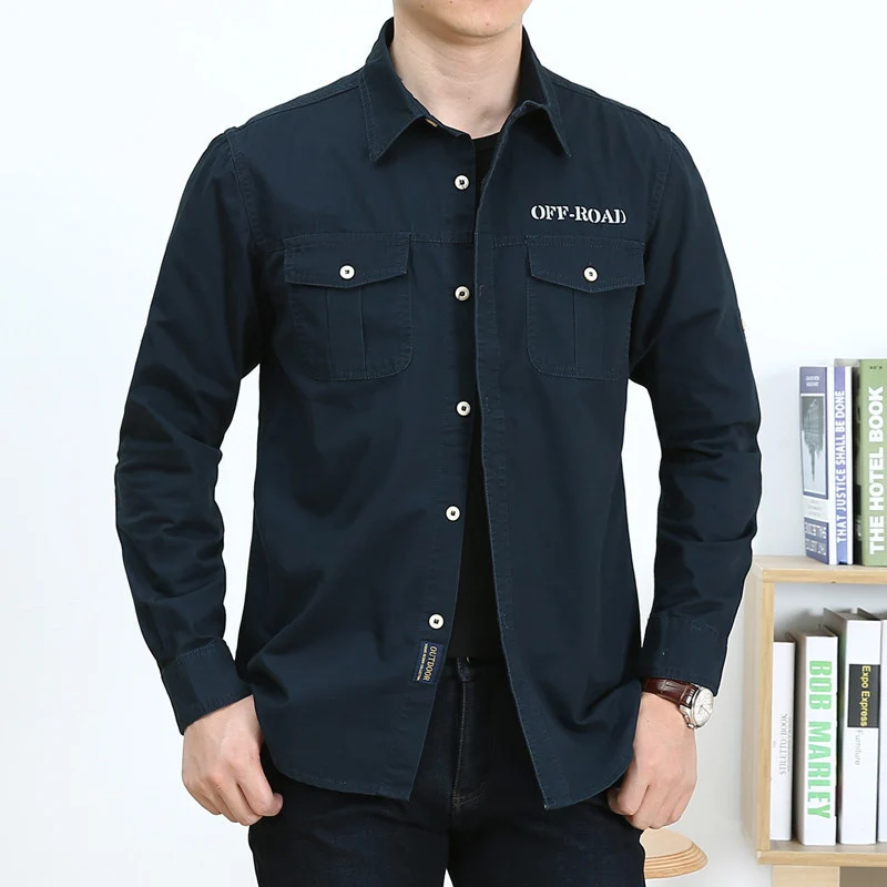 Herren Hemdjacke im Utility-Style mit Brustpattentaschen und Offroad-Stickerei Drune