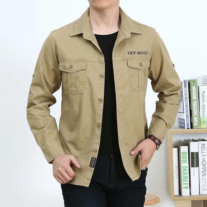 Herren Hemdjacke im Utility-Style mit Brustpattentaschen und Offroad-Stickerei Drune