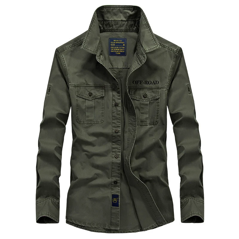 Herren Hemdjacke im Utility-Style mit Brustpattentaschen und Offroad-Stickerei Drune