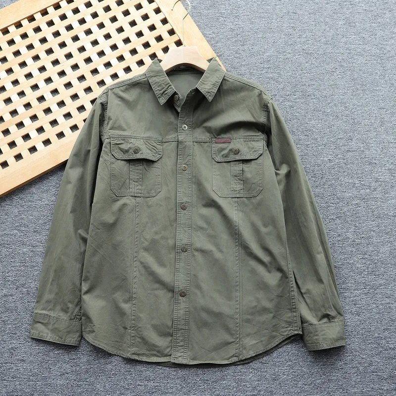 Herren Hemdjacke aus robustem Canvas mit Brustpattentaschen und ergonomischer Schnittführung Drune